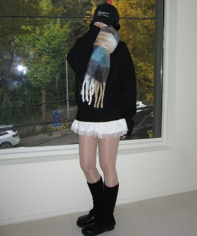 スリットレッグウォーマー Black(Winter)