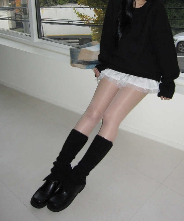 スリットレッグウォーマー Black(Winter)