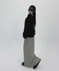 アンゴラファーオフニット BLACK