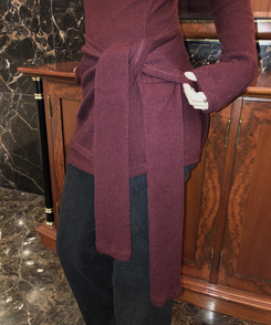 【SET】レイヤードラップロングニット WINE