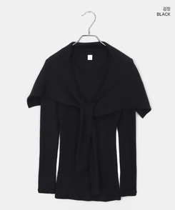 【SET】レイヤードラップロングニット