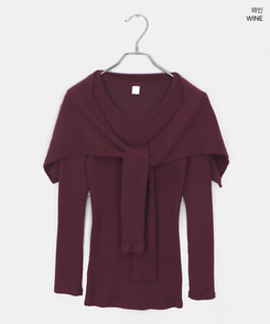 【SET】レイヤードラップロングニット