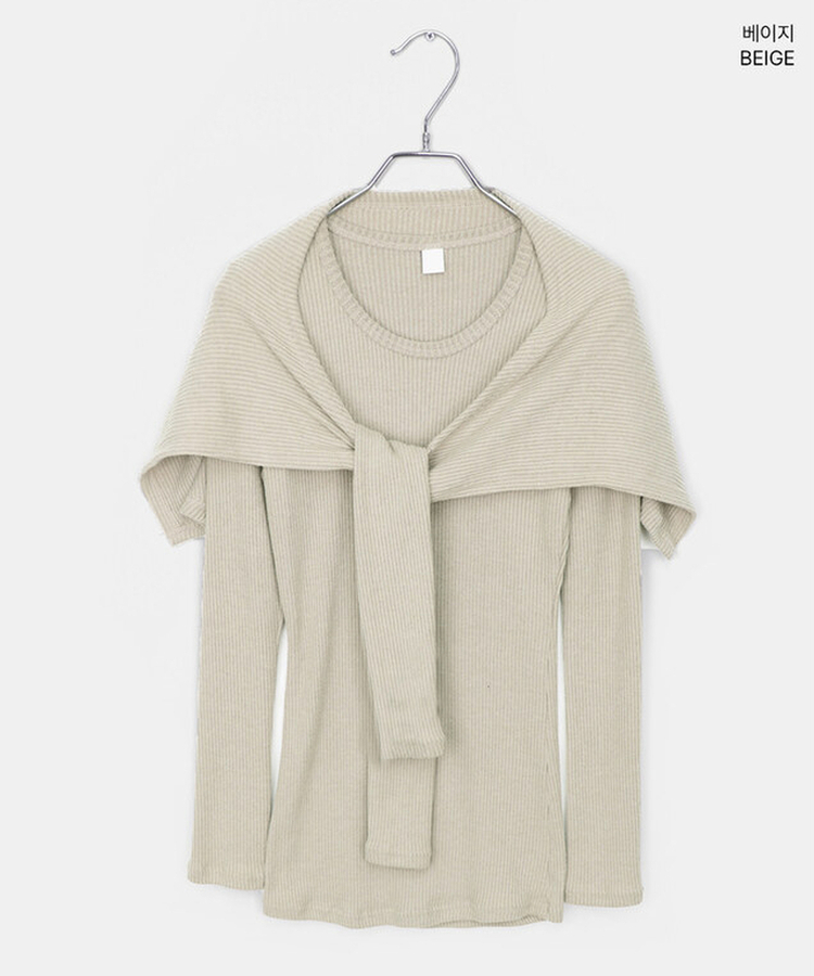 【SET】レイヤードラップロングニット