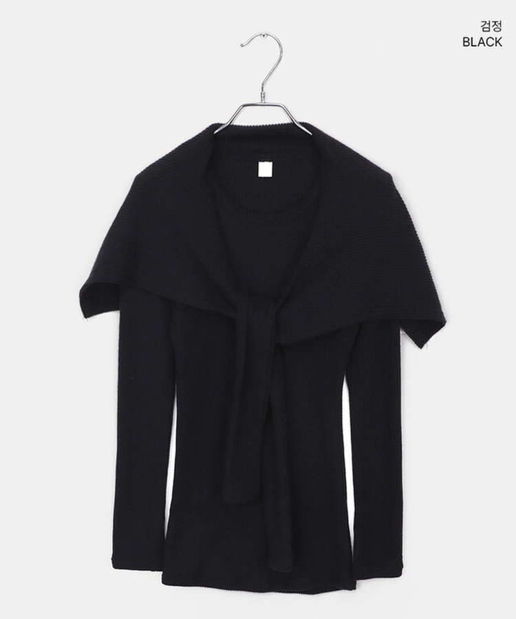 【SET】レイヤードラップロングニット