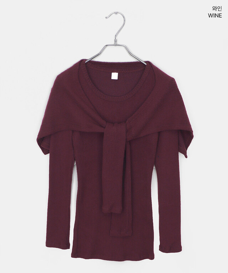 【SET】レイヤードラップロングニット