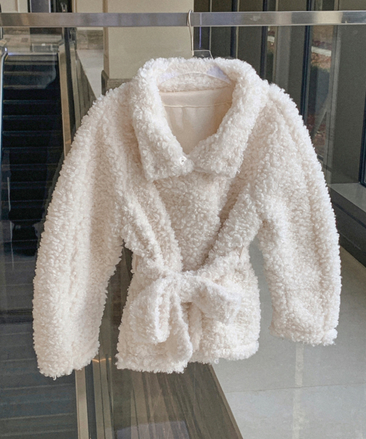 ハイネックスナップボタンファージャケット