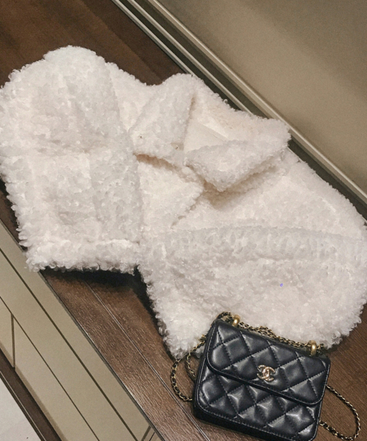 ハイネックスナップボタンファージャケット