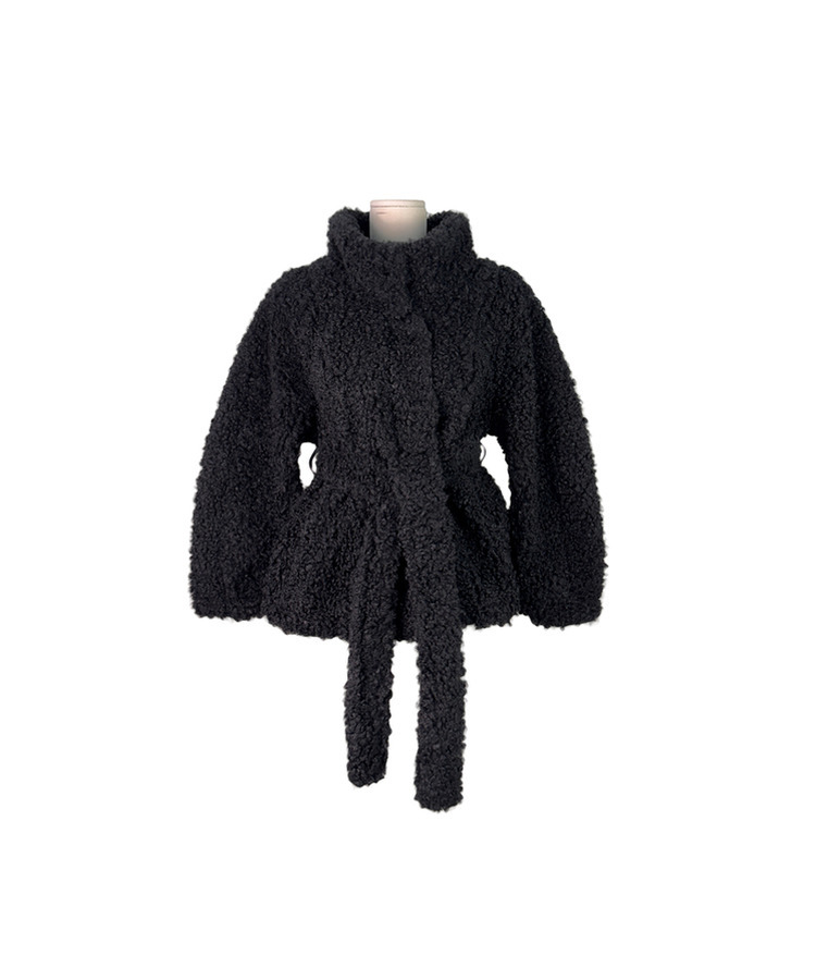 ハイネックスナップボタンファージャケット