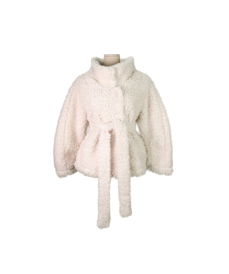 ハイネックスナップボタンファージャケット