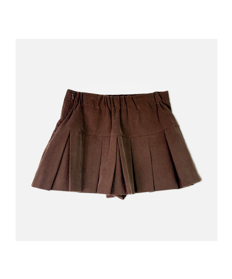 ダブルボタンコーデュロイミニスカートパンツ