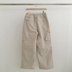 【起毛】バンディングナイロンワイドカーゴパンツ
