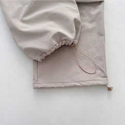 【起毛】バンディングナイロンワイドカーゴパンツ