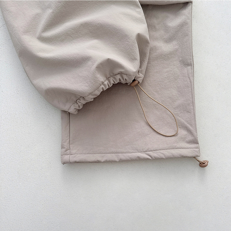 【起毛】バンディングナイロンワイドカーゴパンツ