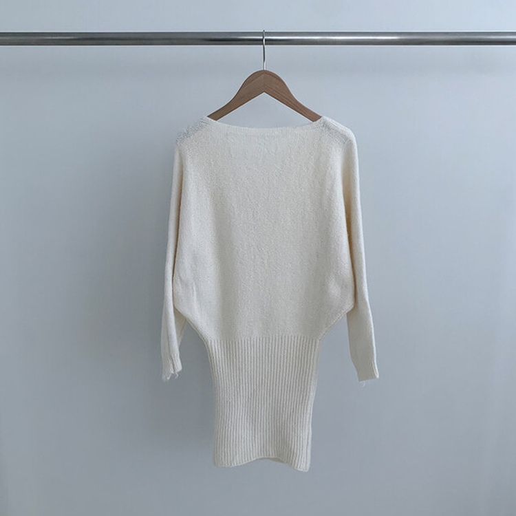 【ベルト付き】ワンショルダーボカシニットミニワンピース