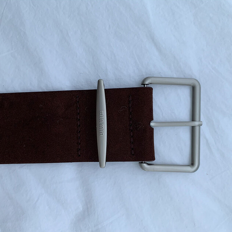 【ベルト付き】ワンショルダーボカシニットミニワンピース