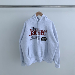 【起毛】バイカラーレタリングルーズフード