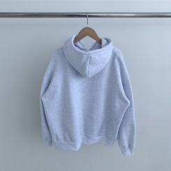 【起毛】バイカラーレタリングルーズフード