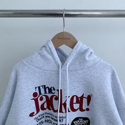 【起毛】バイカラーレタリングルーズフード