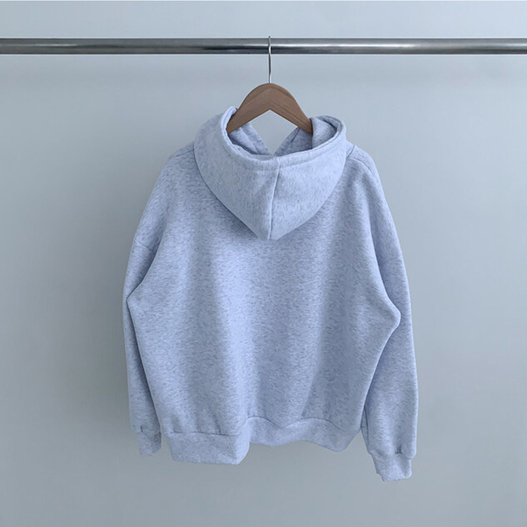 【起毛】バイカラーレタリングルーズフード