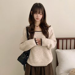 ボカシオフショルダーニット IVORY