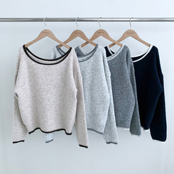 ボカシオフショルダーニット