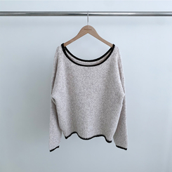 ボカシオフショルダーニット