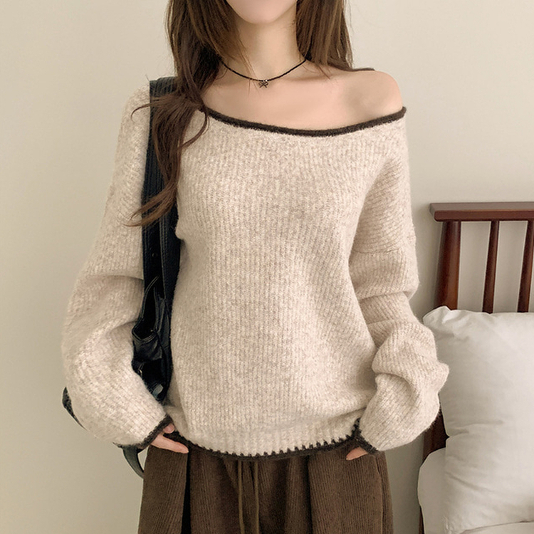 ボカシオフショルダーニット IVORY