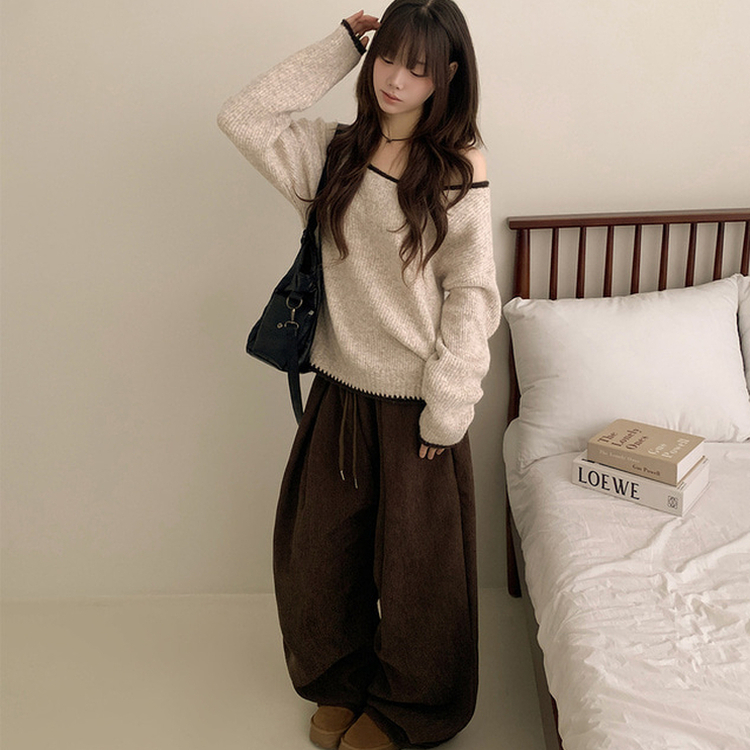 ボカシオフショルダーニット IVORY