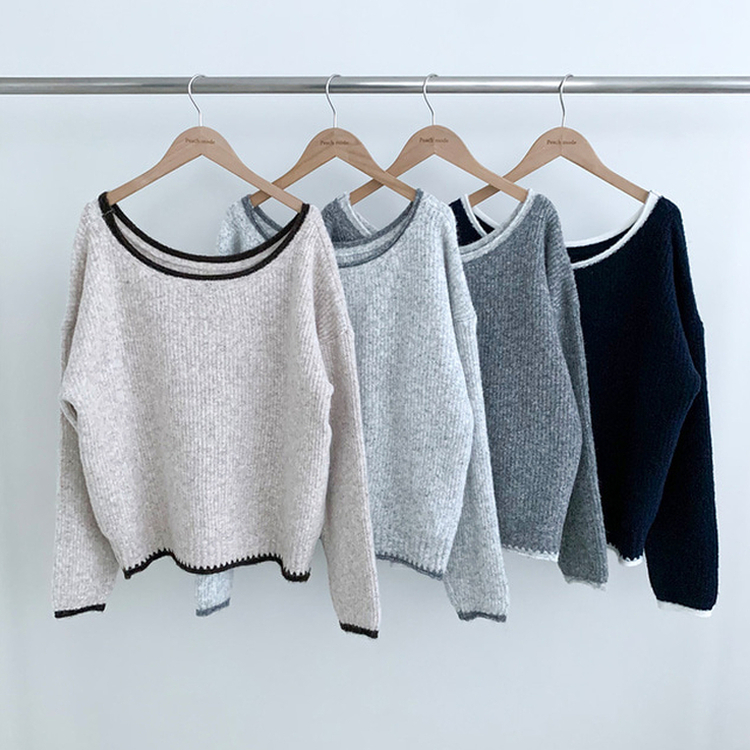 ボカシオフショルダーニット