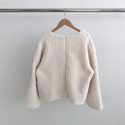 ツーボタンウールボアノーカラーコート