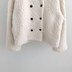 ツーボタンウールボアノーカラーコート