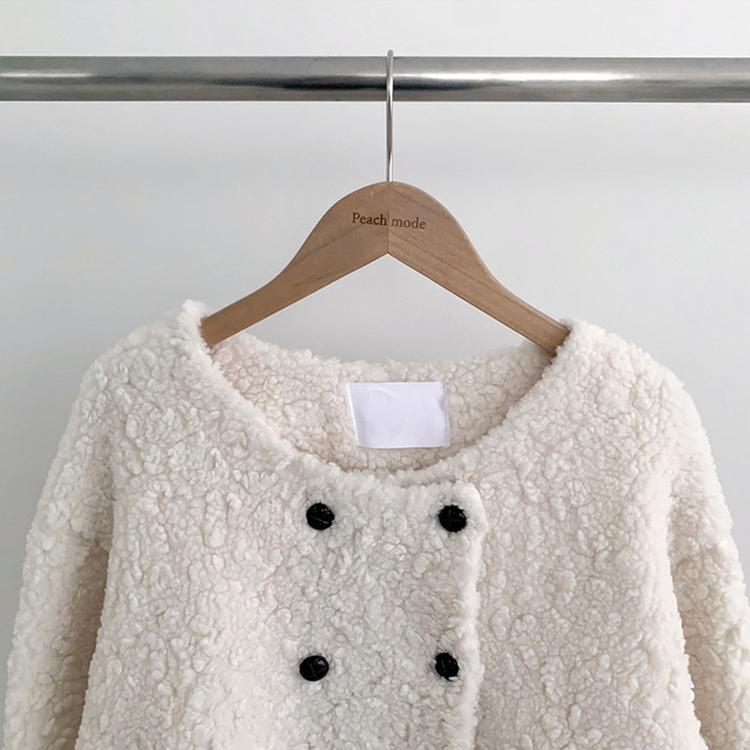 ツーボタンウールボアノーカラーコート