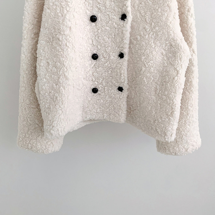 ツーボタンウールボアノーカラーコート