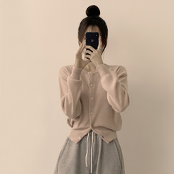 ウールラウンドニットカーディガン(8color) PINK