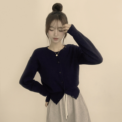 ウールラウンドニットカーディガン(8color) NAVY