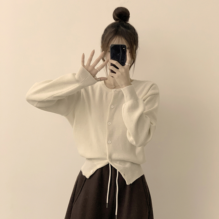 ウールラウンドニットカーディガン(8color) IVORY