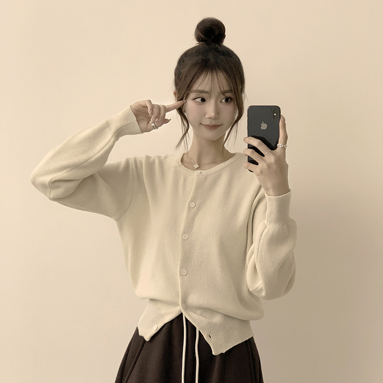 ウールラウンドニットカーディガン(8color) IVORY