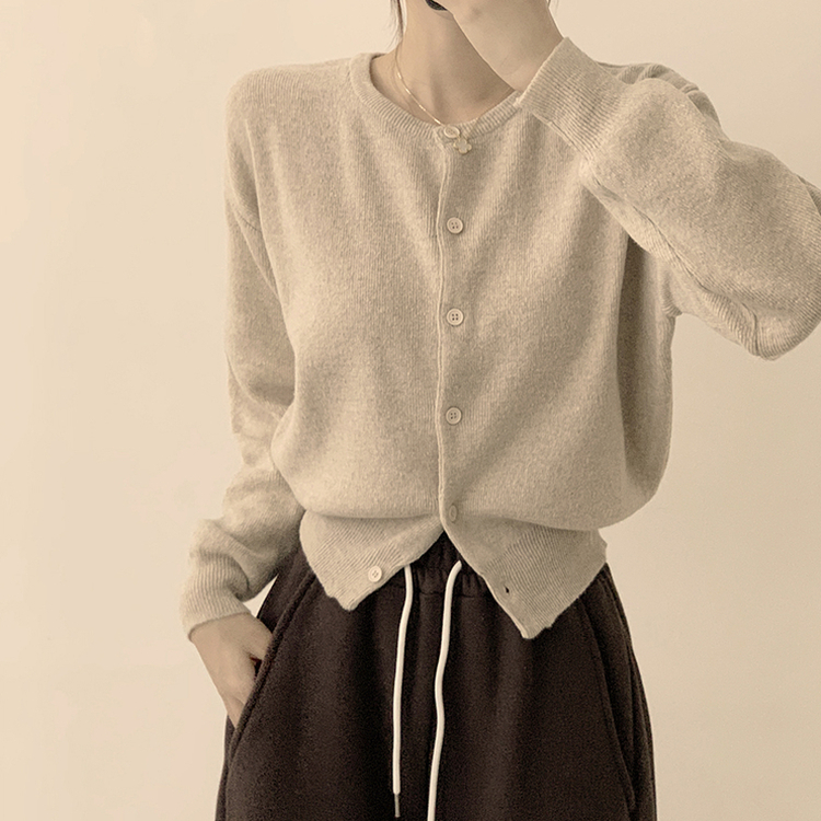 ウールラウンドニットカーディガン(8color) OATMEAL