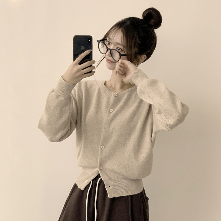 ウールラウンドニットカーディガン(8color) OATMEAL