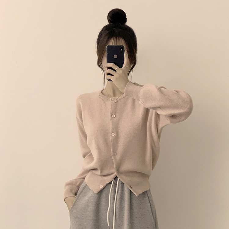 ウールラウンドニットカーディガン(8color) PINK