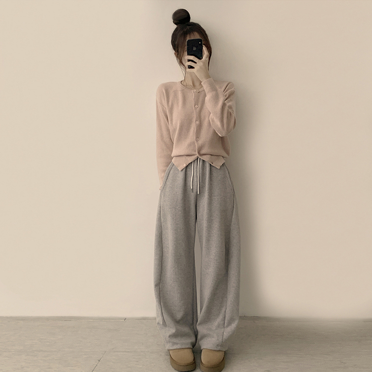 ウールラウンドニットカーディガン(8color) PINK