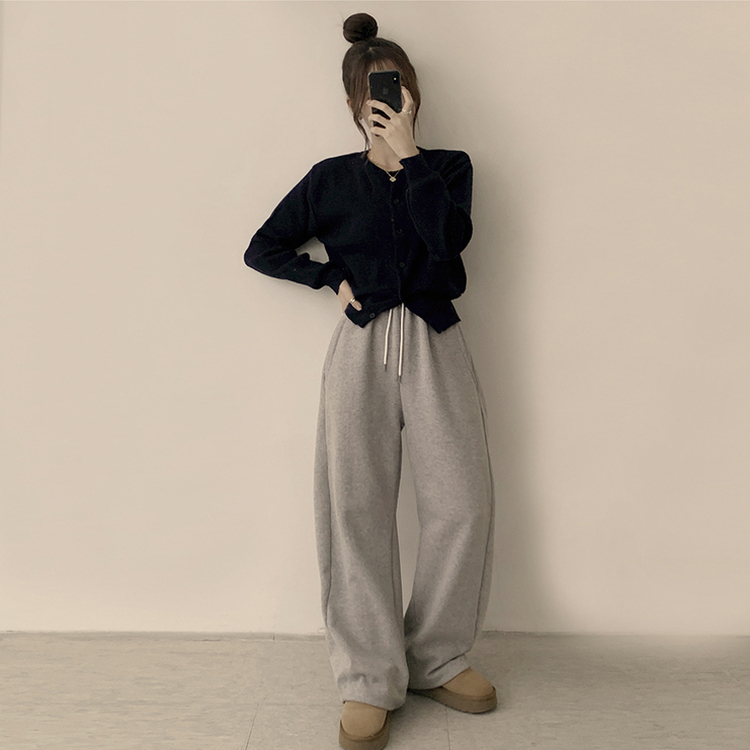 ウールラウンドニットカーディガン(8color) NAVY