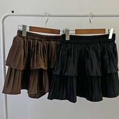 메리제인 벨벳 캉캉 미니 벨로아 스커트