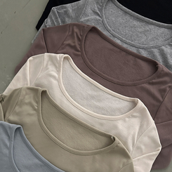 슈가 말랑 유넥 기모 긴팔 티셔츠