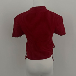 스토커 반목 반팔 골지 옆셔링 리본 트임 워머 세트