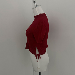 스토커 반목 반팔 골지 옆셔링 리본 트임 워머 세트