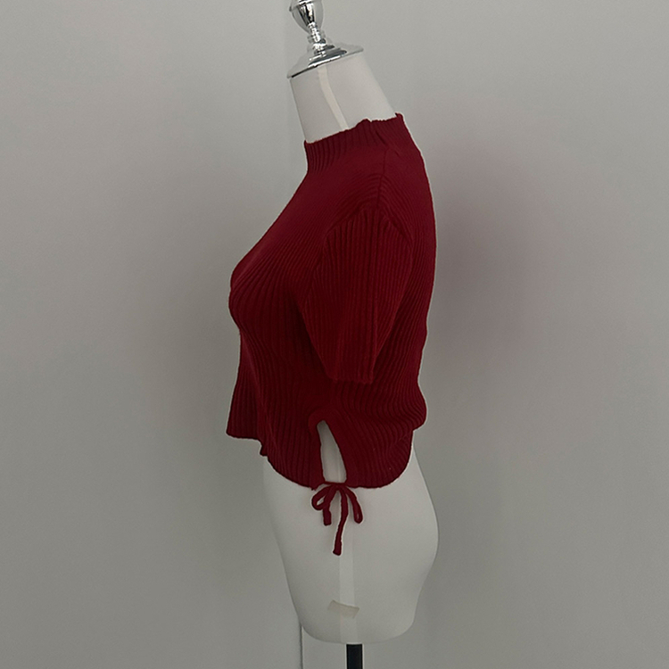 스토커 반목 반팔 골지 옆셔링 리본 트임 워머 세트