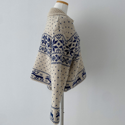 렛잇스노우 눈꽃 노르딕 투웨이 니트 집업 점퍼