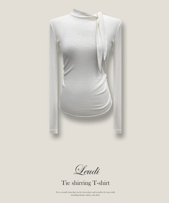 シャーリング長袖Tシャツ