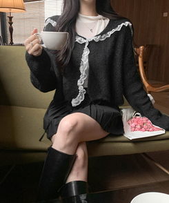 シャーリング長袖Tシャツ IVORY